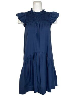 Sea New York Marlene Tunic Dress S Blue Ruffles